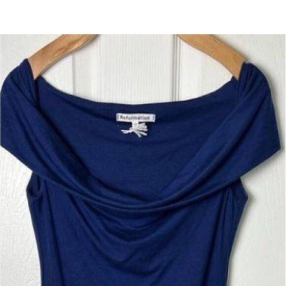 Reformation Tilda Dress in Navy XS NEW - Picture 7 of 7